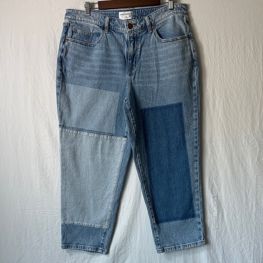 Lane Bryant Blue Patchwork Relaxed Jeans